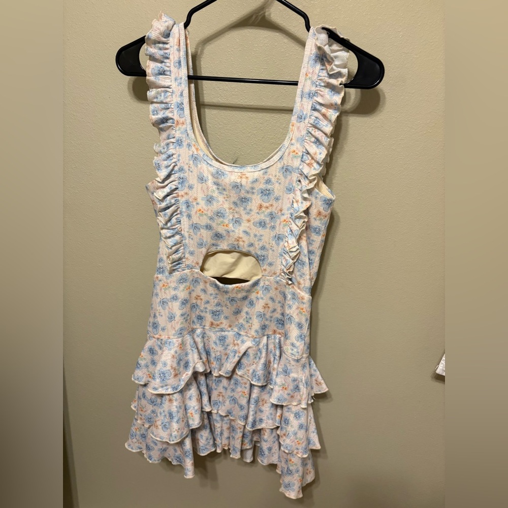 TCEC Cream and Blue Athletic Dress